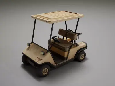Golf Cart Asset Low-poly 3D model
