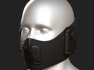 Gas mask helmet protection scifi military futuristic  Low-poly 3D model