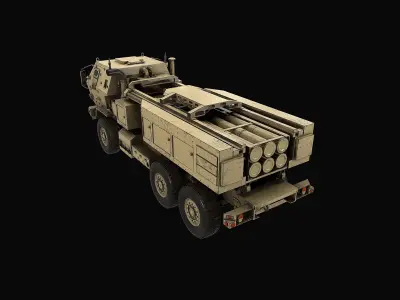 Himers military vehicle Low-poly 3D model