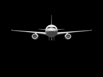 Aircraft passenger airplane in flight Low-poly 3D model