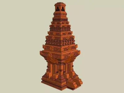 indian hindu temple 3d modal 3D model