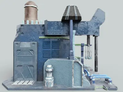 Factory Game model Low-poly 3D model