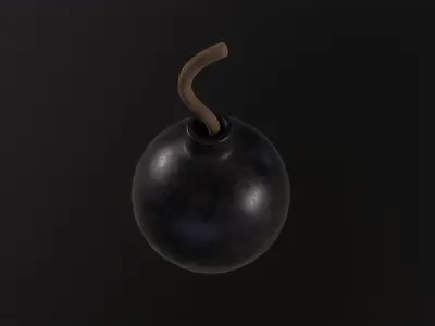 Rounded Bomb 3D Model Low-poly 3D model