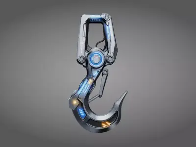 Sci-Fi Mechanical Grappling Hook 3D model