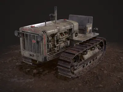 Tractor S-65 Stalinets USSR Low-poly 3D model