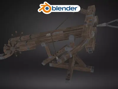 Ballista Turret Game Ready Weapon Low Poly Low-poly 3D model