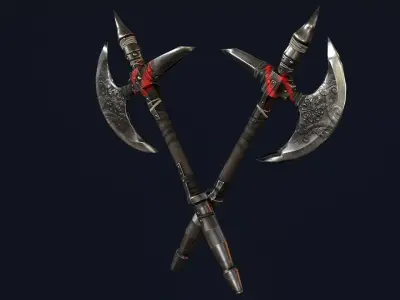 Knight Battle Axe Low-poly 3D model