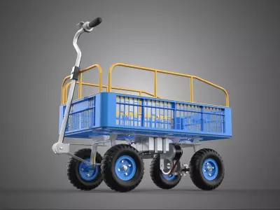 ELECTRIC CRATE TRAY SAFETY RAILS CART CONSTRUCTION BUILDING SITE 3D model