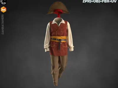 MENS PIRATE OUTFIT 3D model purchase