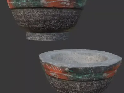 Ancient Stone Bowl Free 3D model