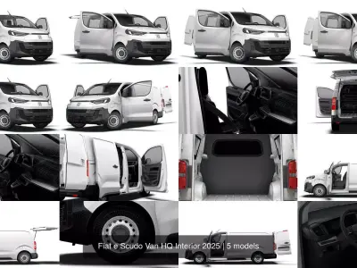 Fiat e Scudo Van HQ Interior 2025 3D Model Pack