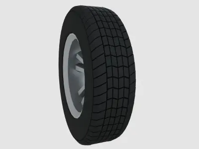 lowpoly tire car wheel Low-poly 3D model