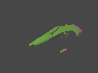  Shreks Shotgun Low-poly 3D model