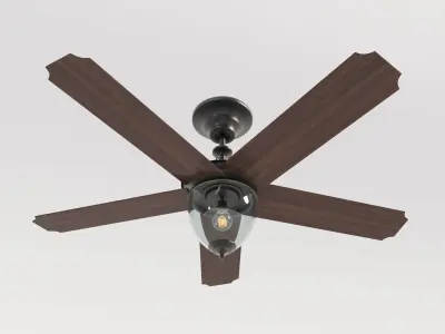 Ceiling fan with light 3D model purchase