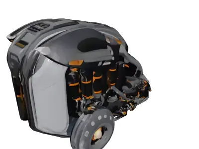 Futuristic Jetpack with Thrusters 3D model