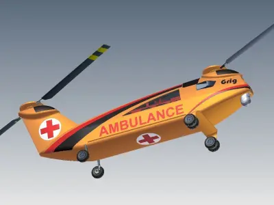 High Quality 3D Model of Medical Rescue Helicopter 3D print model
