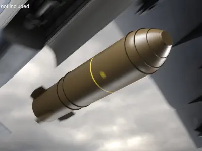 MK-17 Thermonuclear Bomb in Shipping Trolley 3D model