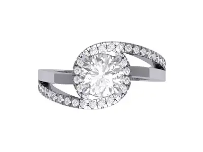 Engagement-ring 3D print model 4