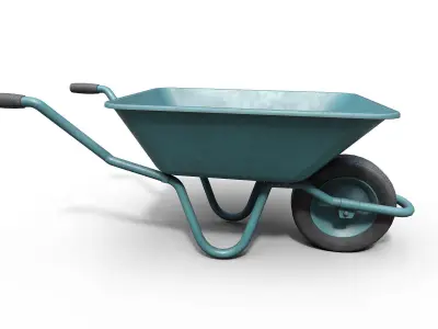 Wheel Barrow Low-poly 3D model order