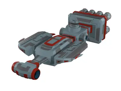 Low-poly spaceship Low-poly 3D model purchase