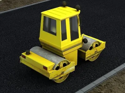 Road Roller construction Leveler grader road repair machine 3D model