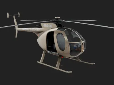 Hughes OH-6 Low-poly 3D model