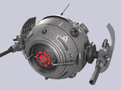 Sphere drone Low-poly 3D model purchase