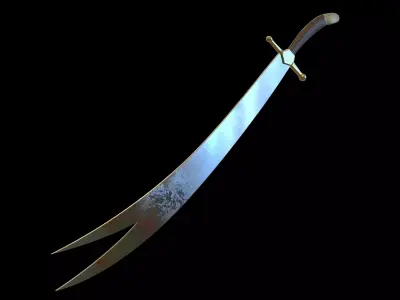 Double Edge Sword Low-poly 3D model