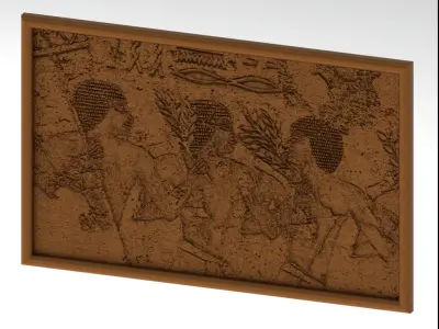 Painting of Egyptian Ancient Stone Art  3D print model
