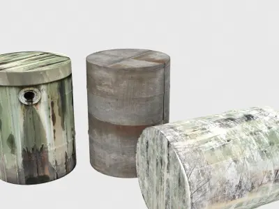 oil drum  Low-poly 3D model