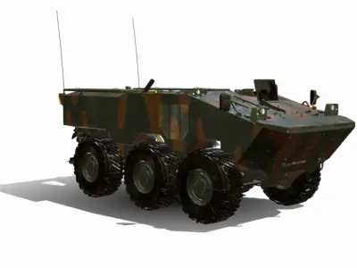 iveco guarani  6x6 morteiro  Low-poly 3D model