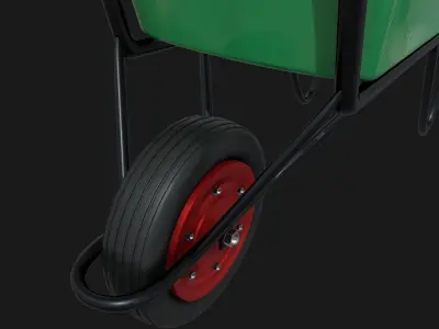 Hand Cart Low-poly 3D model