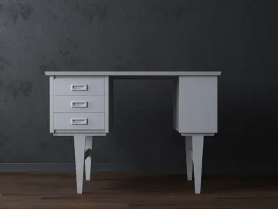 1960 Mid Century Danish Desk Low-poly 3D model