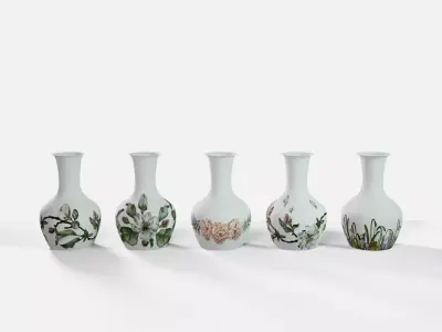 Vase Set Free low-poly 3D model