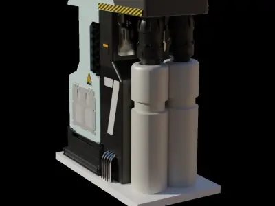 Cypberpunk Styled gas station Low-poly 3D model