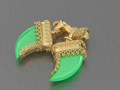 lion claw necklace 3D print model