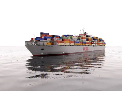 collection container ships  Low-poly 3D model