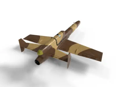 karrar drone lowpoly Low-poly 3D model