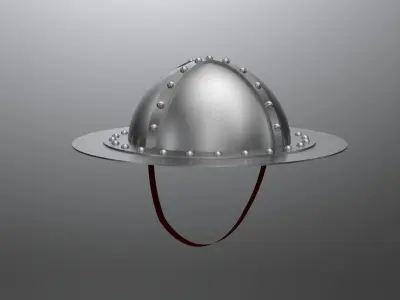 Medieval infantrymen helmet 3D model