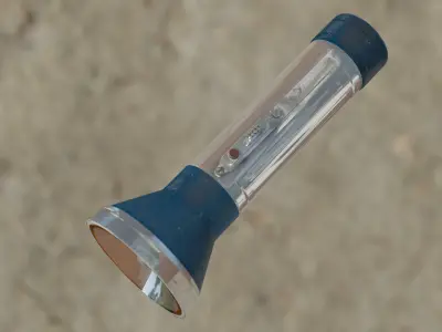 old vintage dusty ussr flashlight Low-poly 3D model