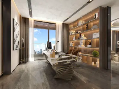 office room 3D model 12