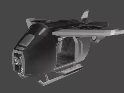 Transport Drone Vehicle RTS Low Poly Model Low-poly 3D model