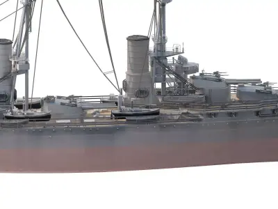 WW1 DETAILED STEAM GENERIC BATTLESHIP 3D model