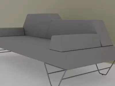 Modern Lobby Sofa  3D Model Free low-poly 3D model