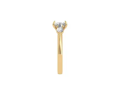 Oval 3 Stone Bridal Ring 3D print model order