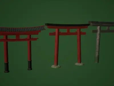 Torii Gates Low-poly 3D model