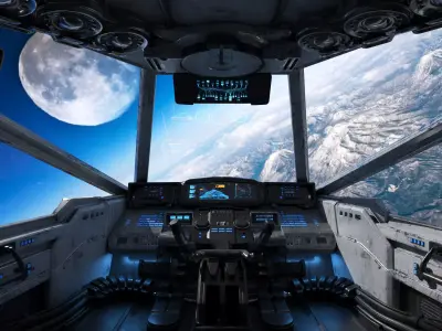Spaceship Cockpit v3 3D model