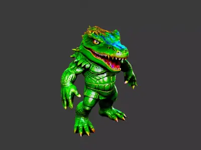 Crocodile Man Low-poly 3D model