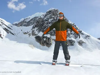 Skier and Snowboarder Collection 3D model