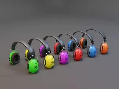 Realistic Ear Muffs with PBR Texture Low-poly 3D model